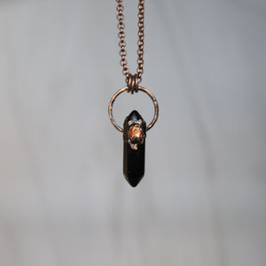 Obsidian & Sunstone Necklace