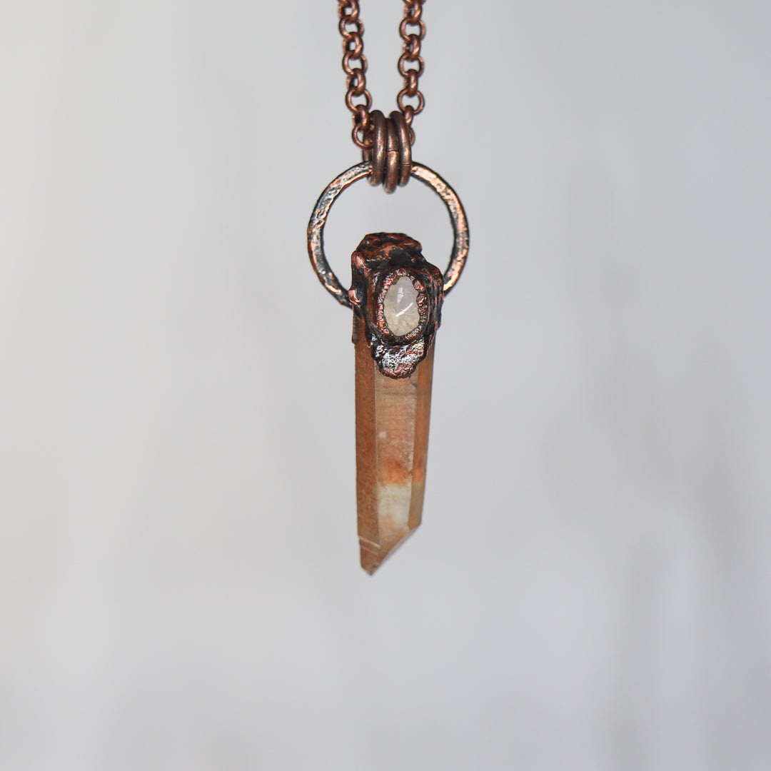 Natural Citrine and Moonstone Necklace