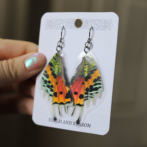 Sunset Moth Earrings (silver)