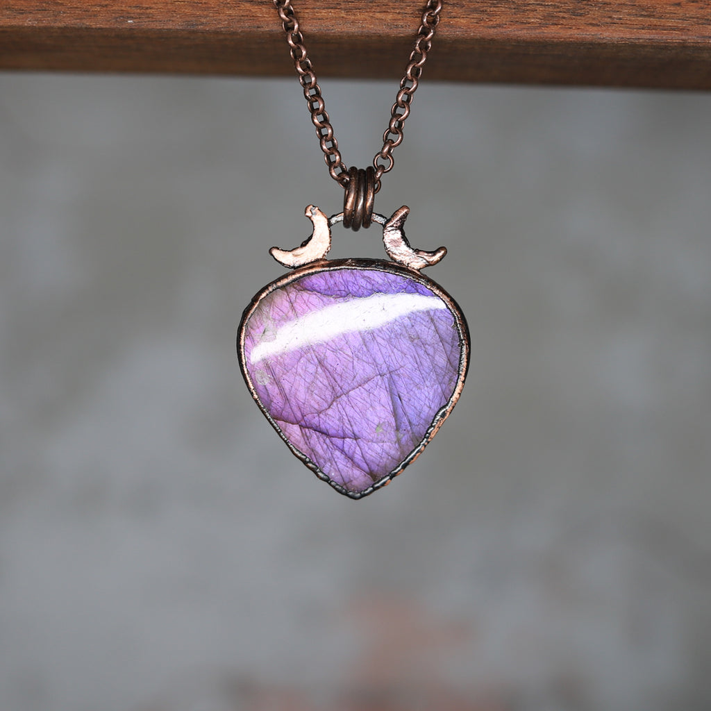 Purple on sale labradorite necklace