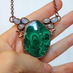 Malachite Cluster Necklace