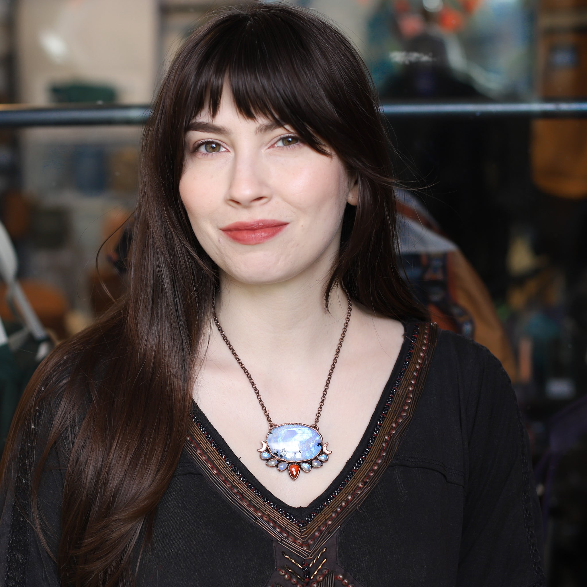 Moonstone & garnet Necklace