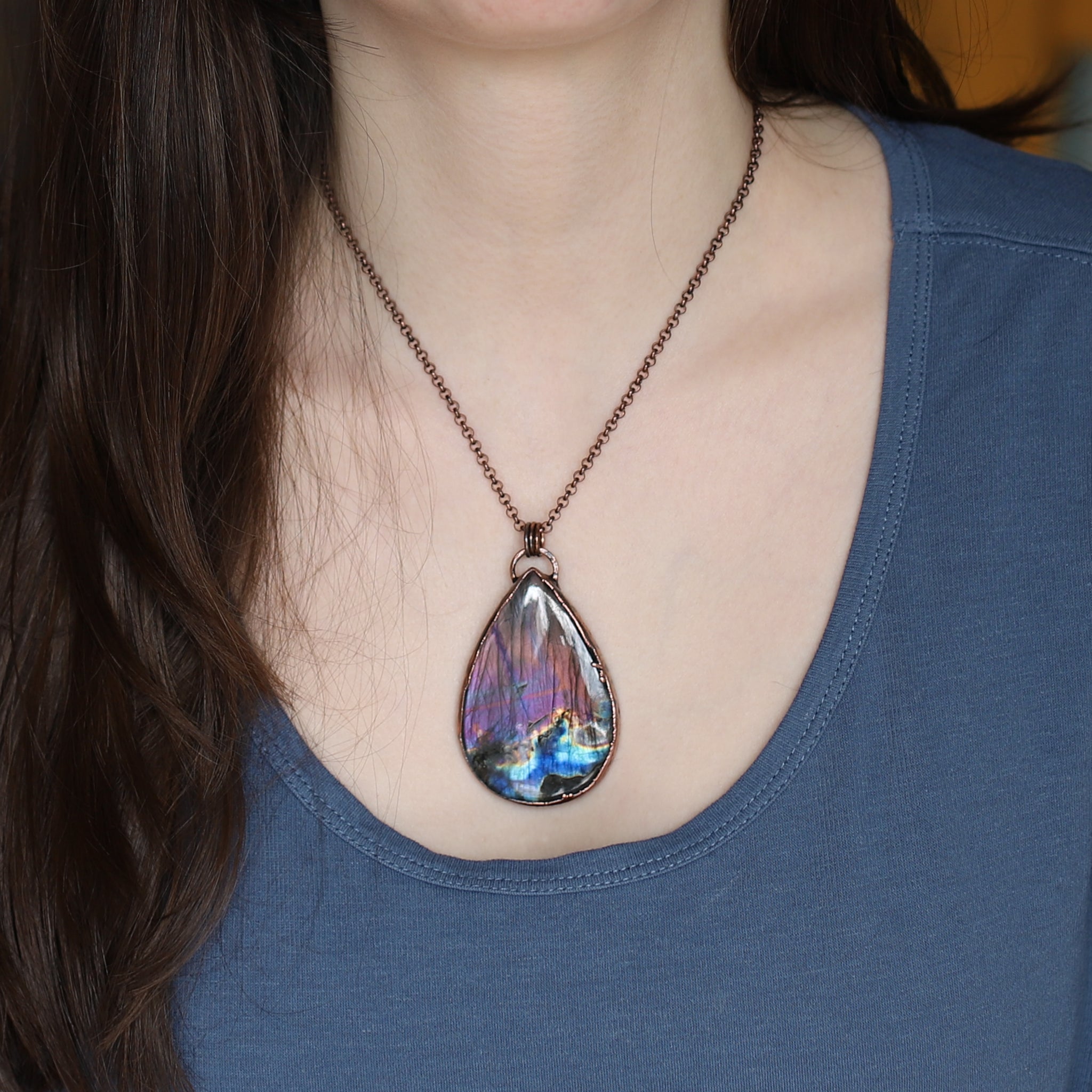 XL Purple Labradorite Necklace