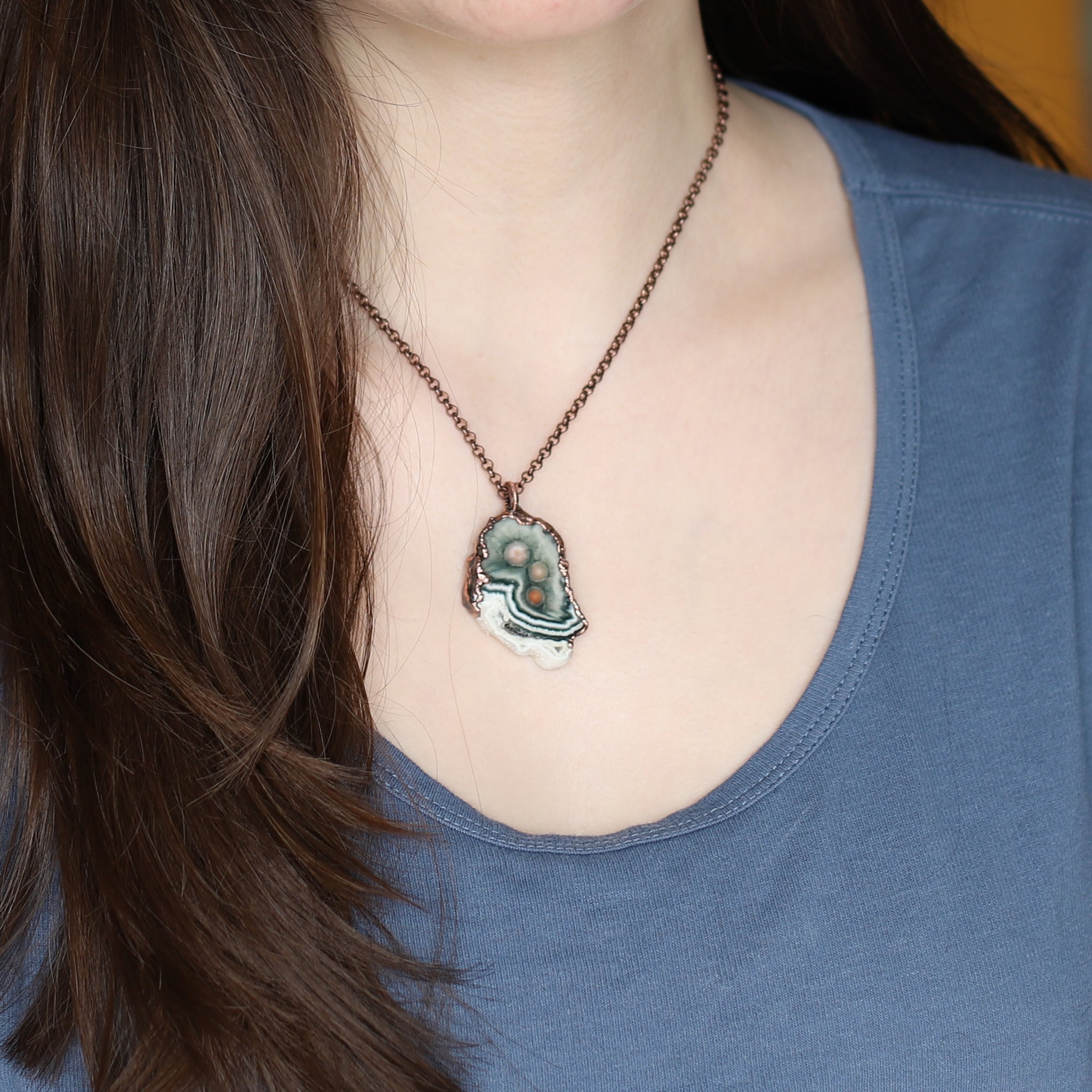 8th Vein Ocean Jasper Necklace Druzy