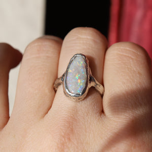 Australian opal Silver Ring size 7