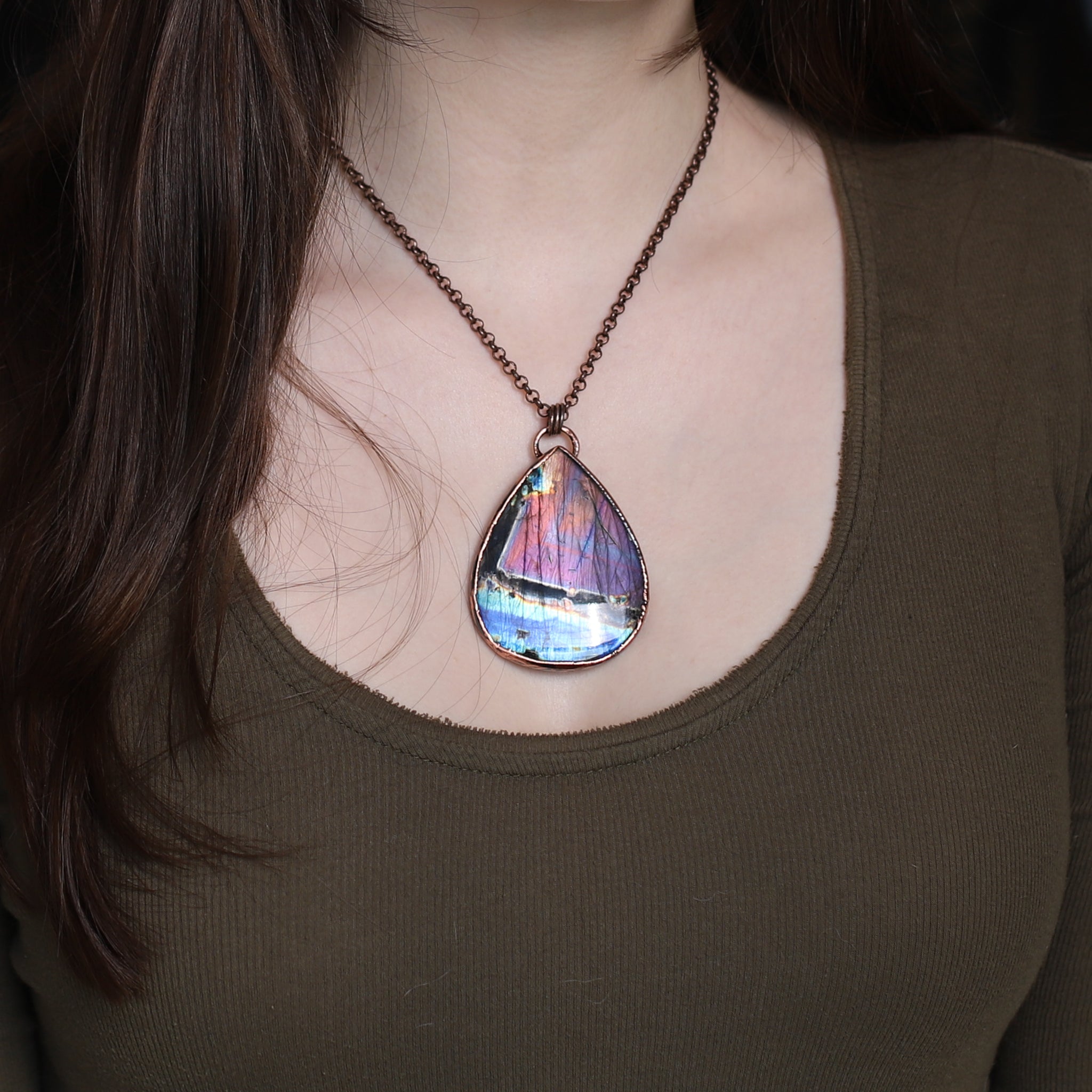 XL Purple Labradorite Necklace