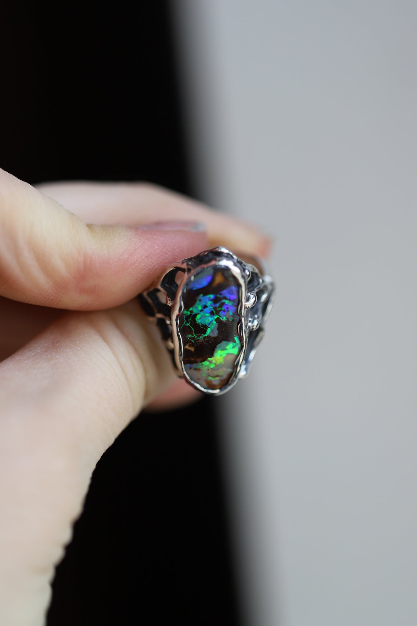 Australian Boulder Opal Ring size 7.25