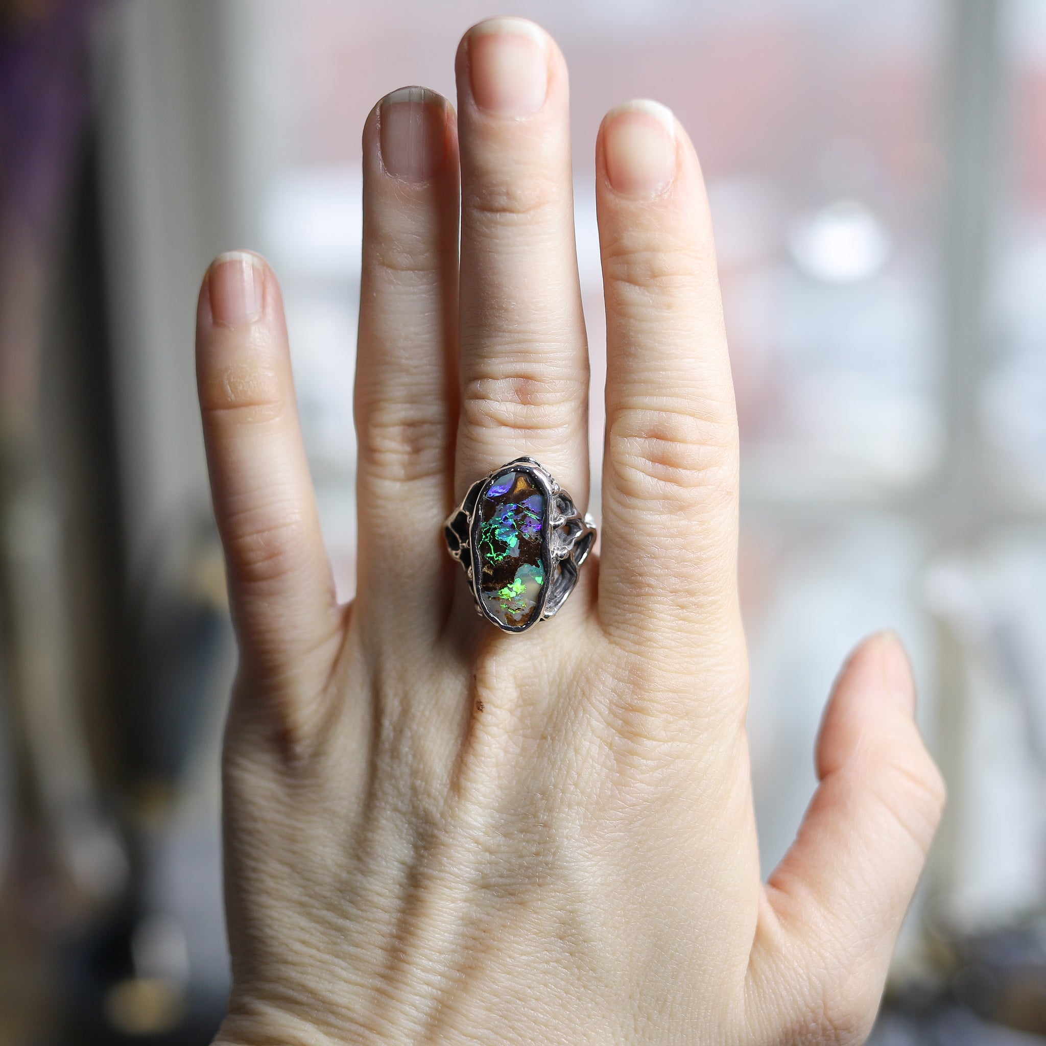 Australian Boulder Opal Ring size 7.25