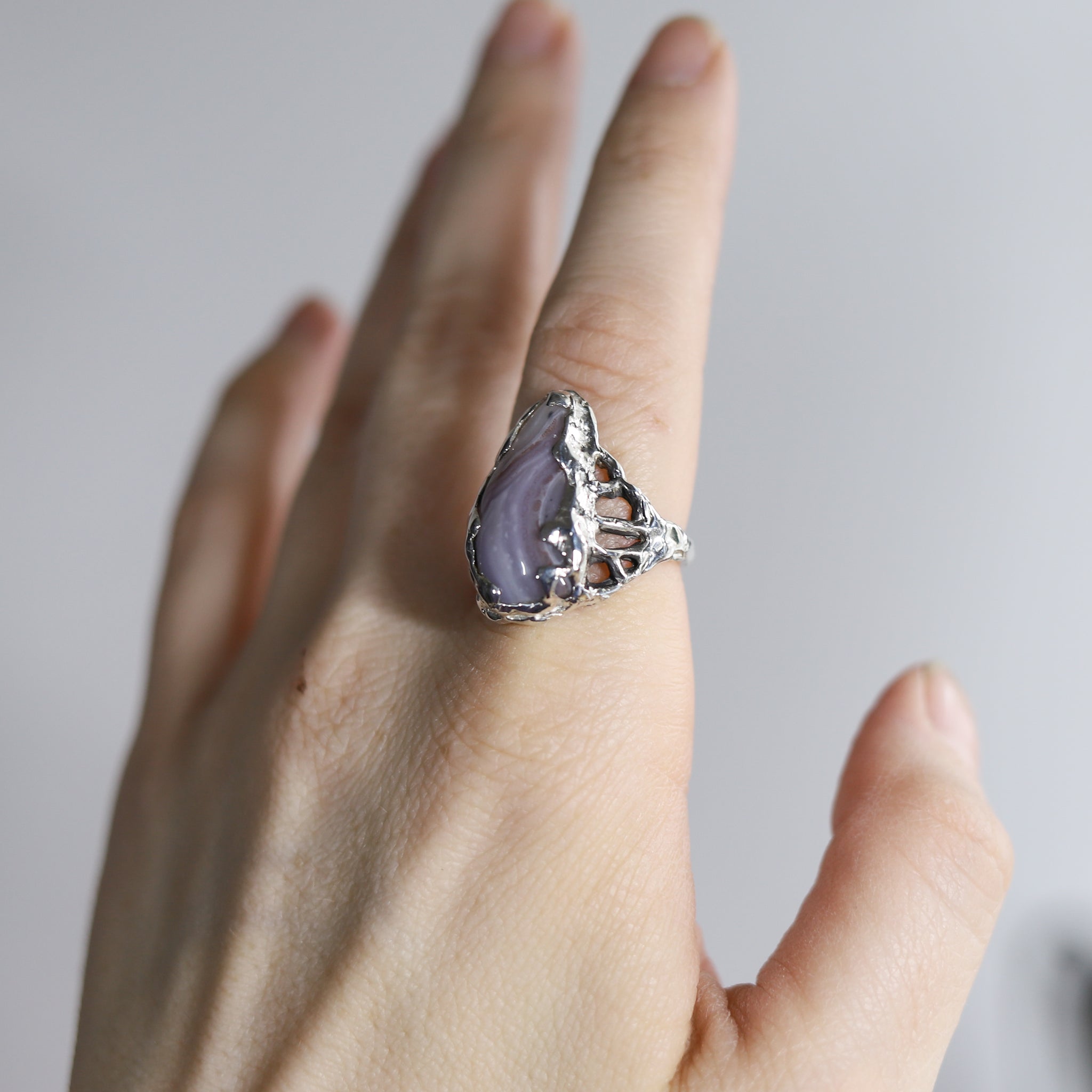 Lavender Agate Ring size 8