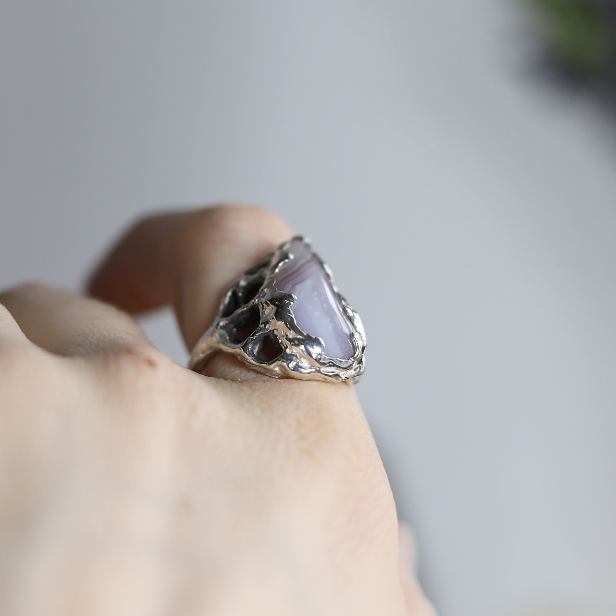 Lavender Agate Ring size 8