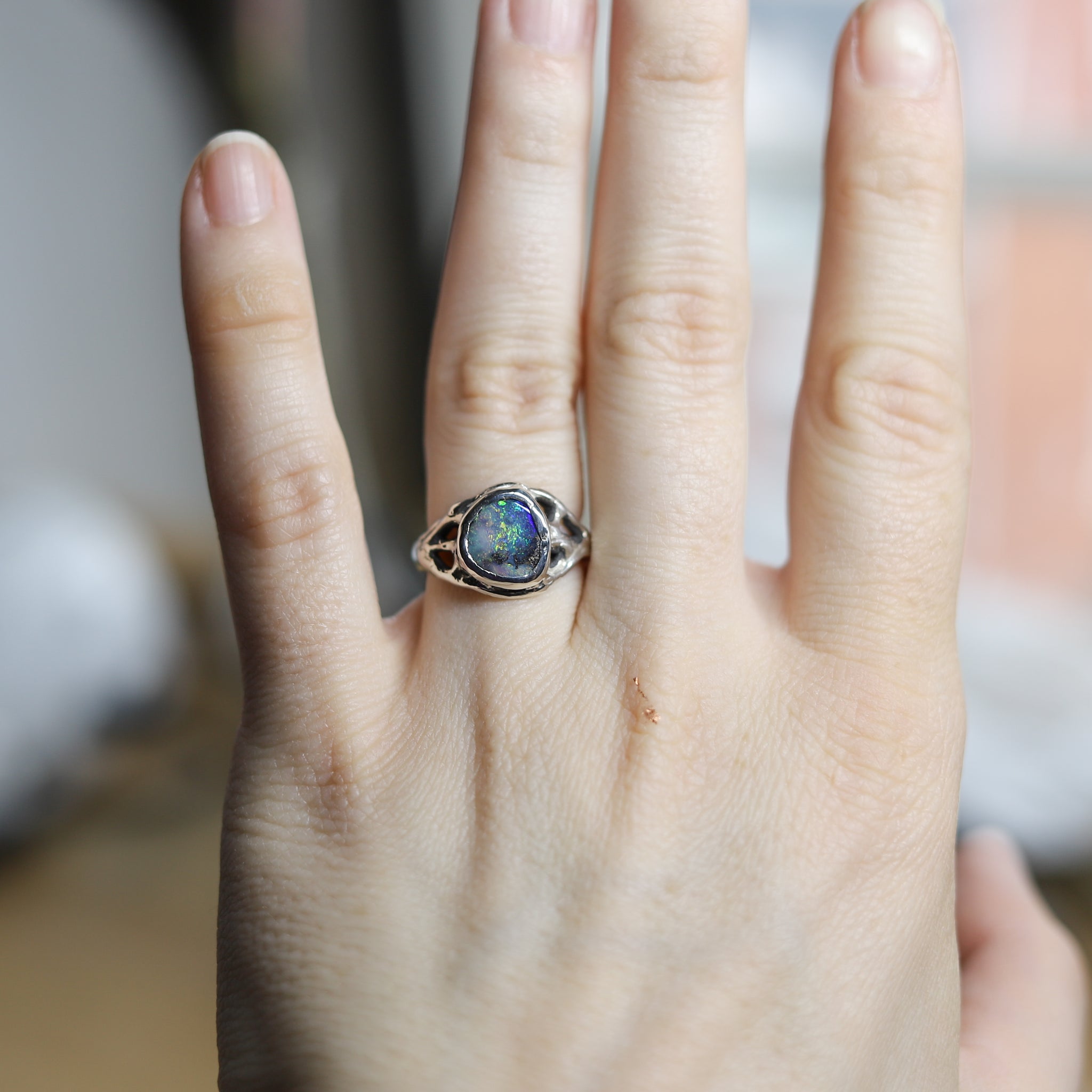 Australian Boulder Opal Ring size 5.5