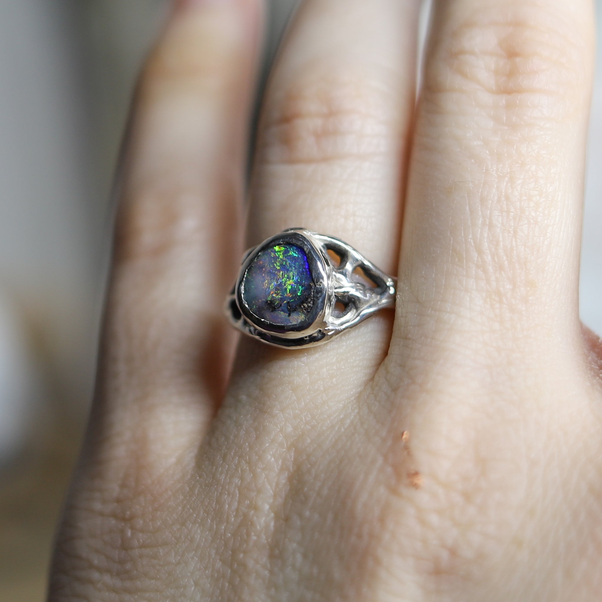 Australian Boulder Opal Ring size 5.5