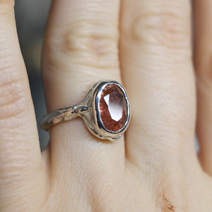 Rutilated Strawberry Quartz Ring size 6