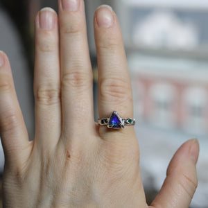 Opal, Emerald & Sapphire Ring size 8