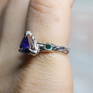 Opal, Emerald & Sapphire Ring size 8