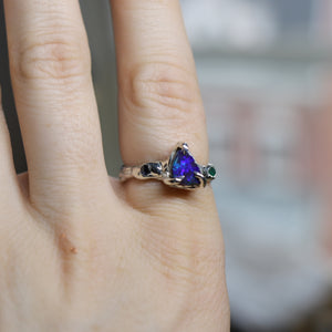 Opal, Emerald & Sapphire Ring size 8