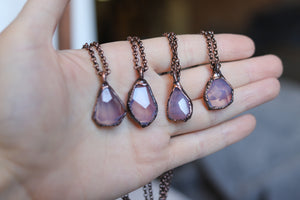 Lavender Quartz Gem Necklace - A