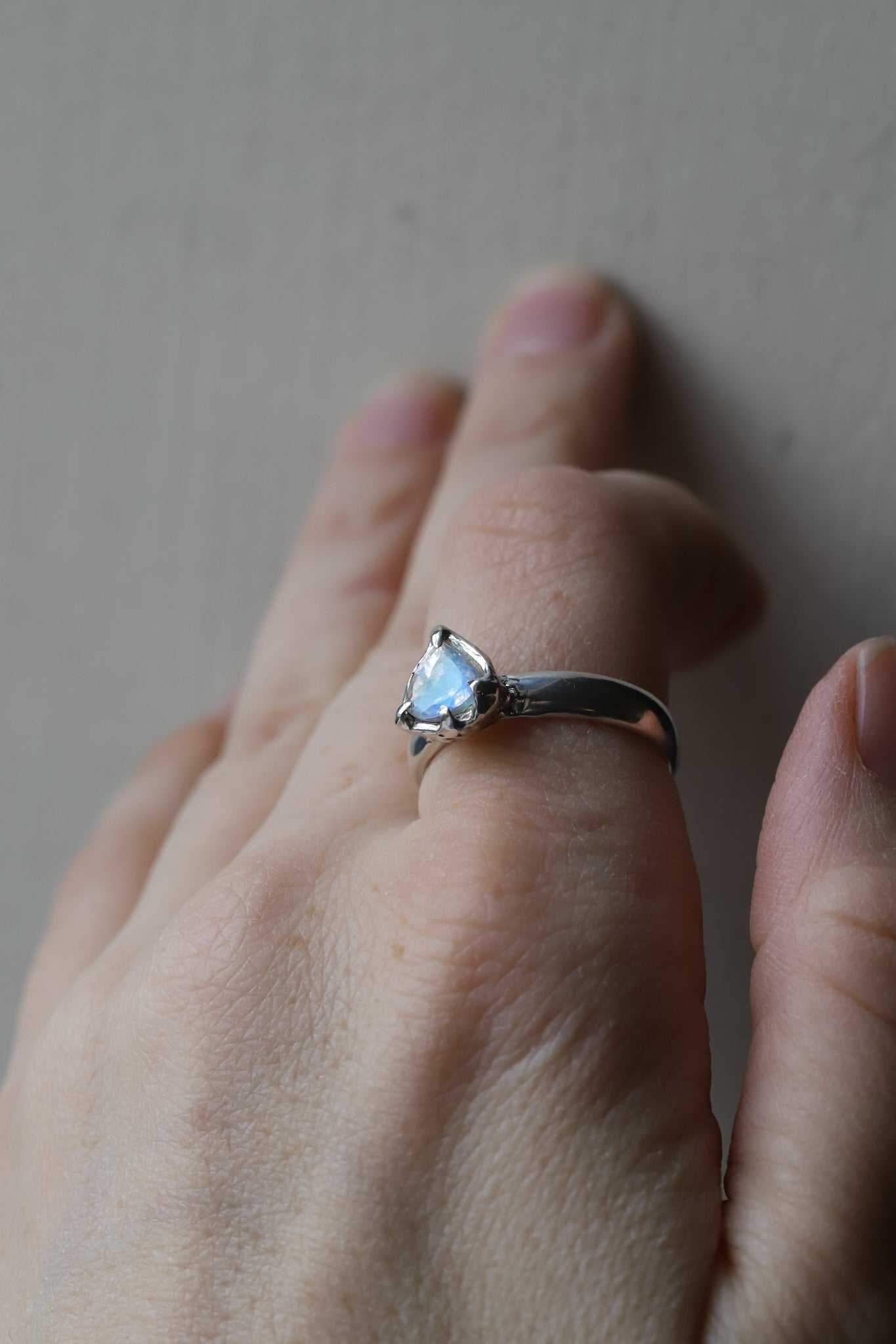 Rainbow Moonstone Ring size 9