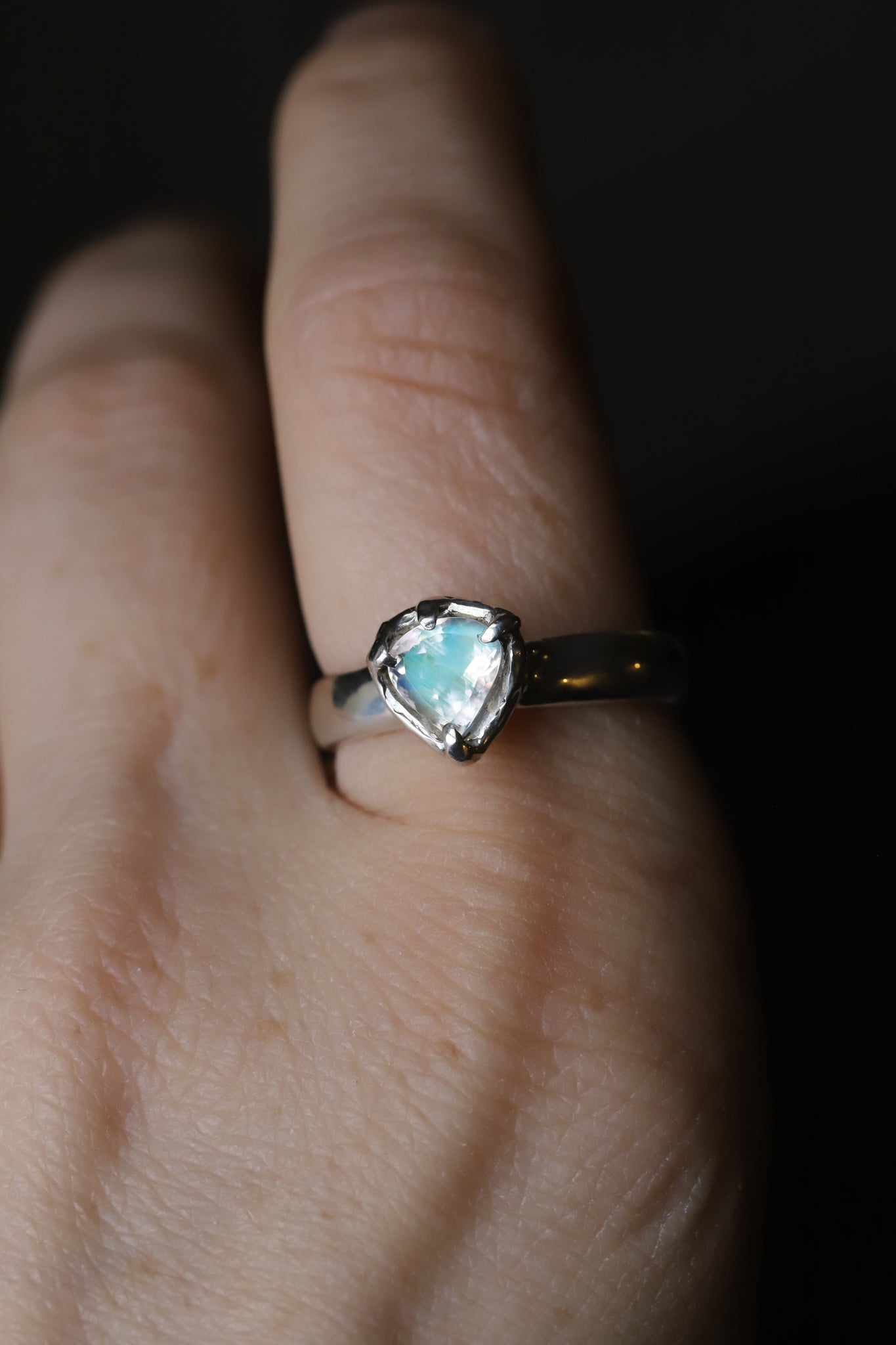 Rainbow Moonstone Ring size 9