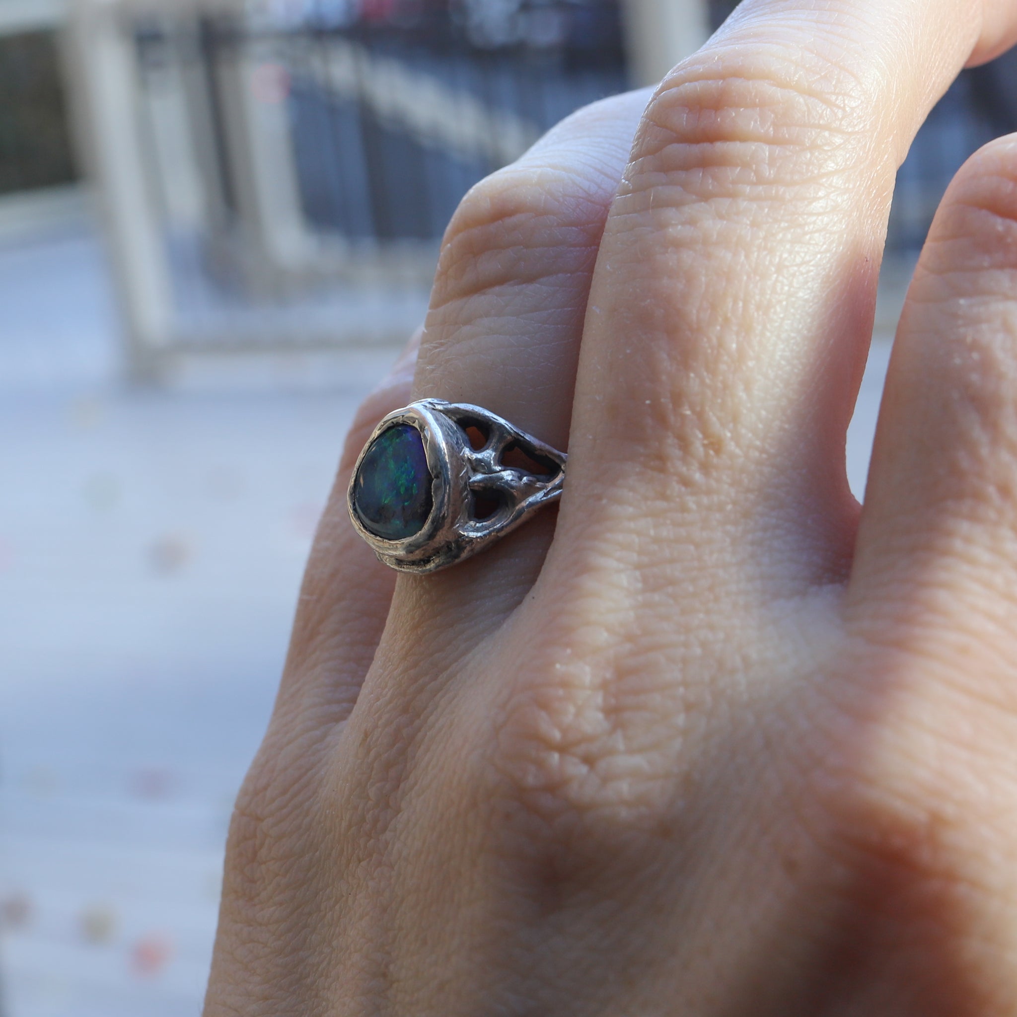 Australian Boulder Opal Ring size 5.5
