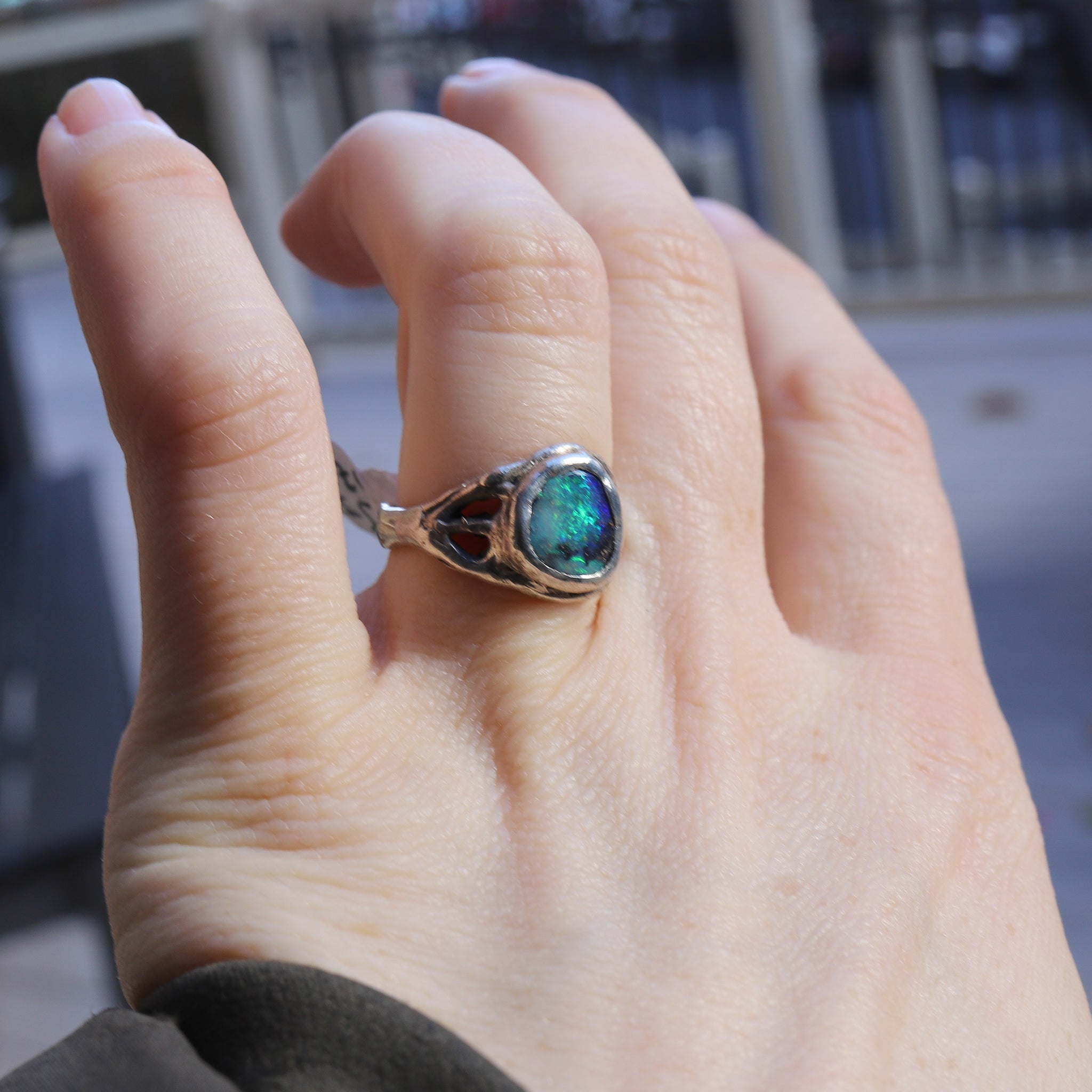 Australian Boulder Opal Ring size 5.5