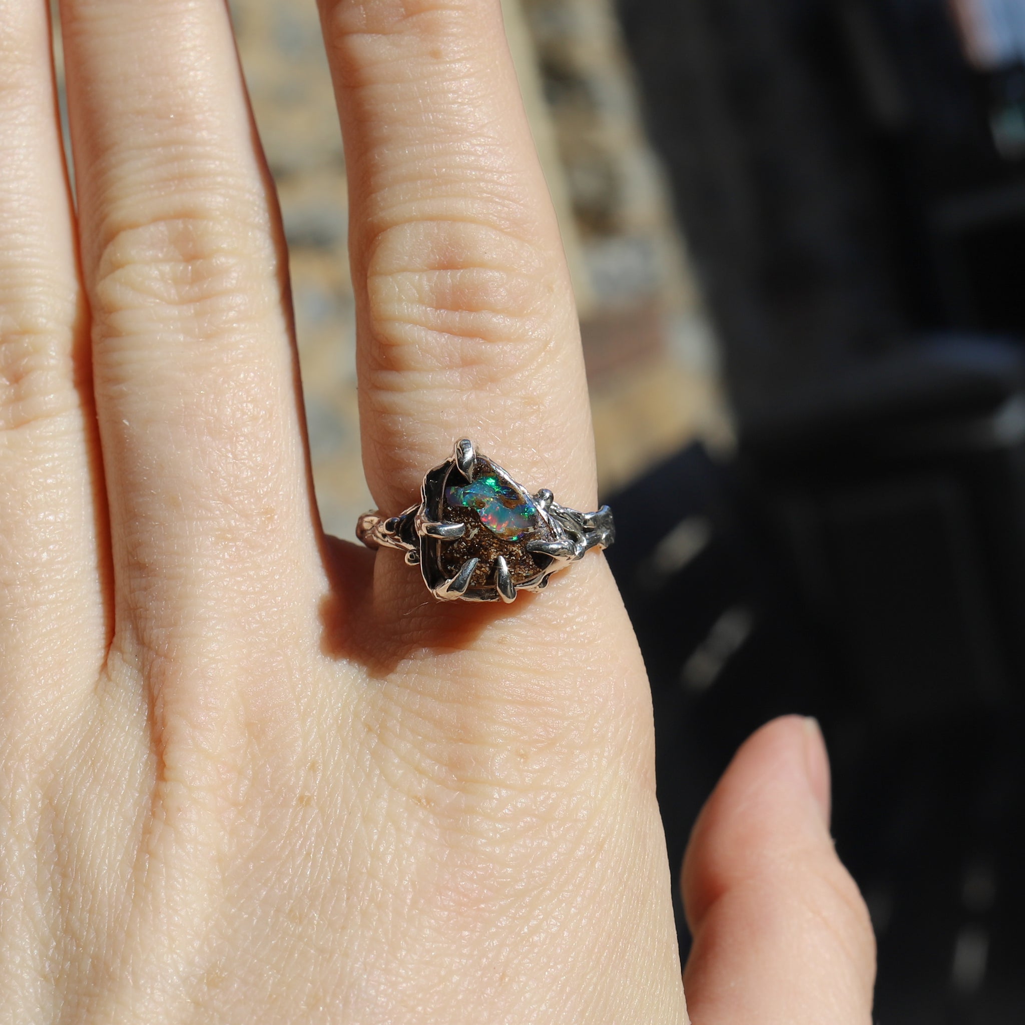 Australian Boulder Opal ring size 8