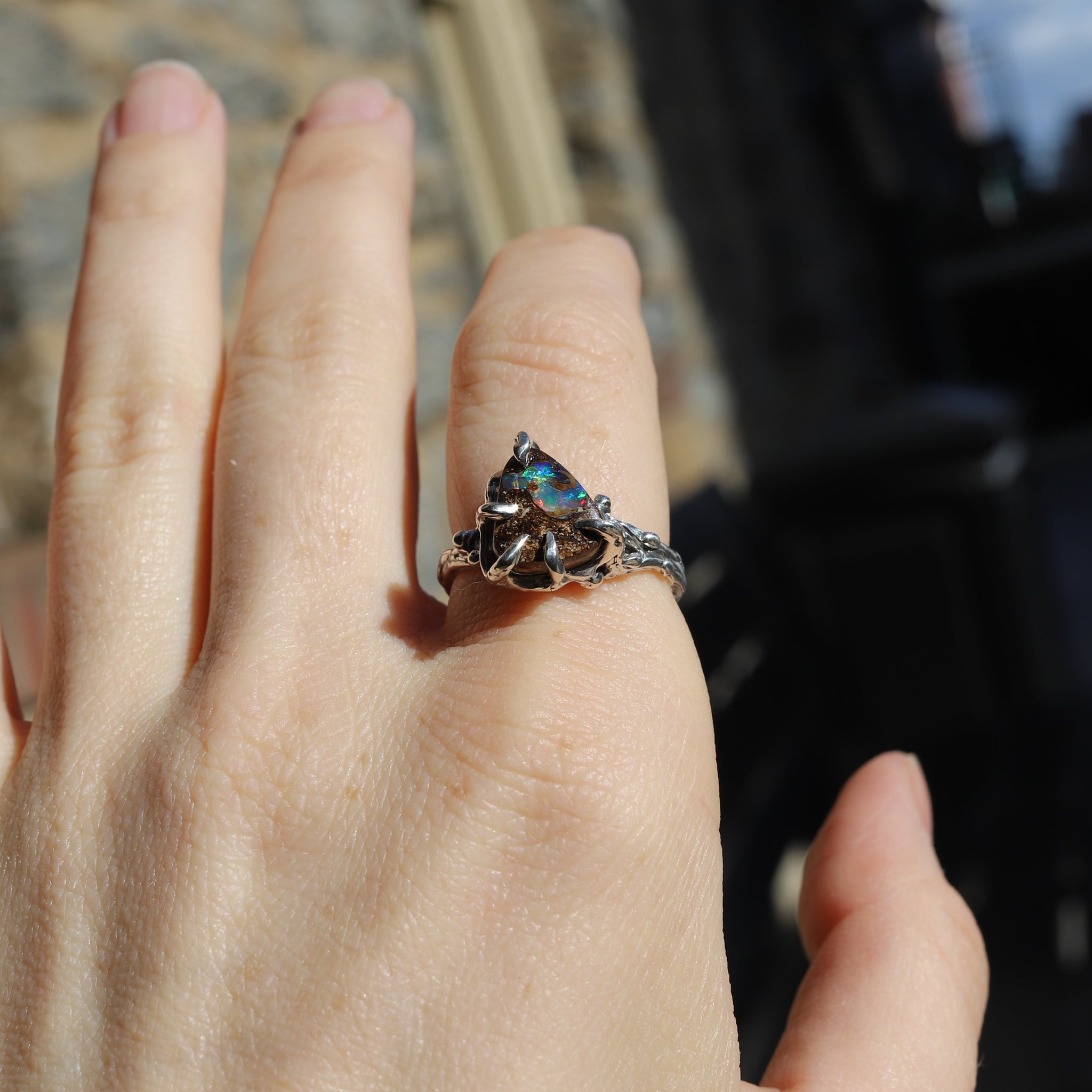 Australian Boulder Opal ring size 8