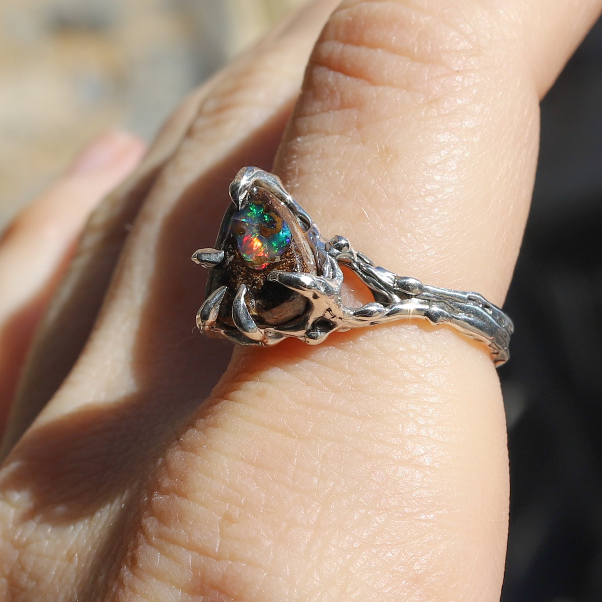 Australian Boulder Opal ring size 8