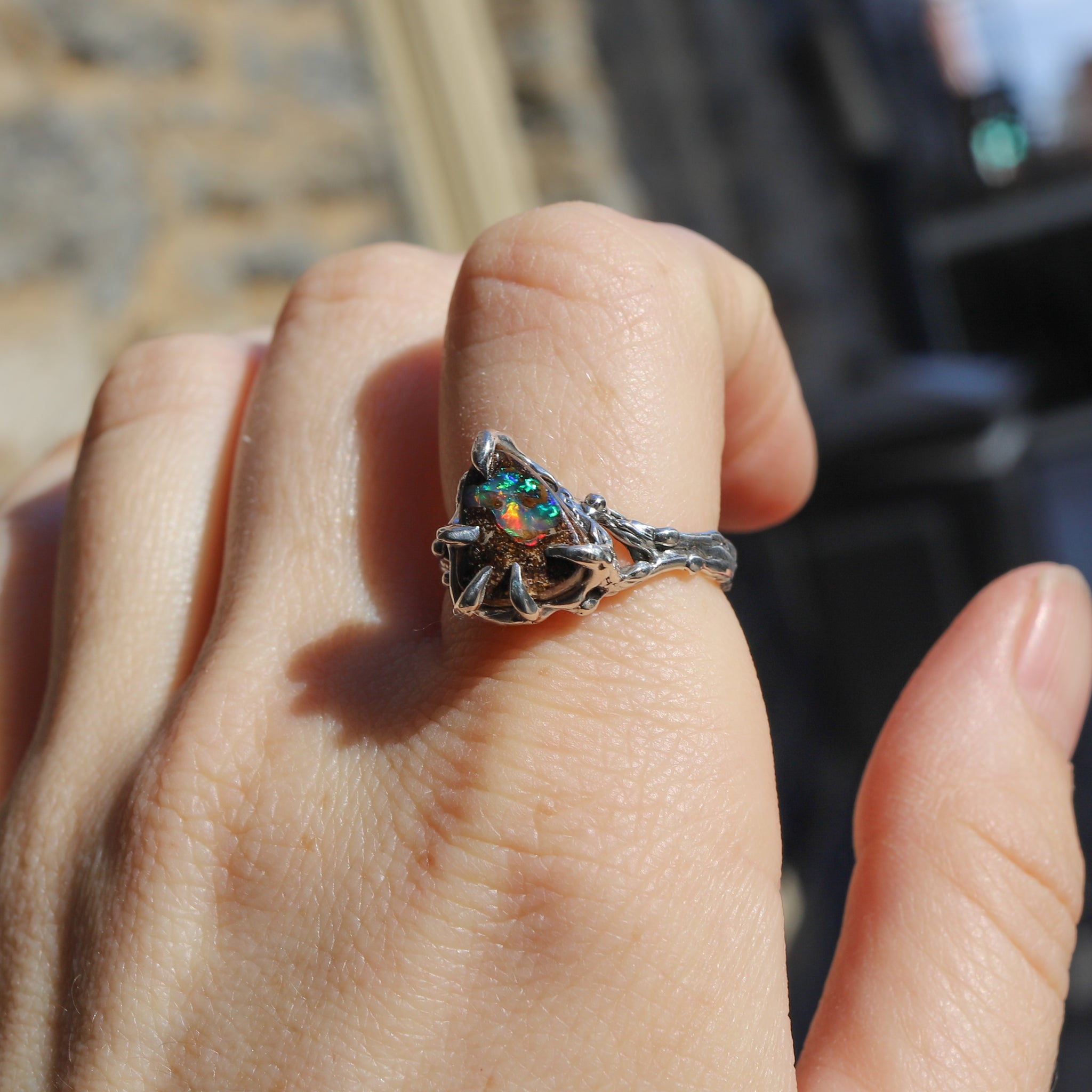 Australian Boulder Opal ring size 8