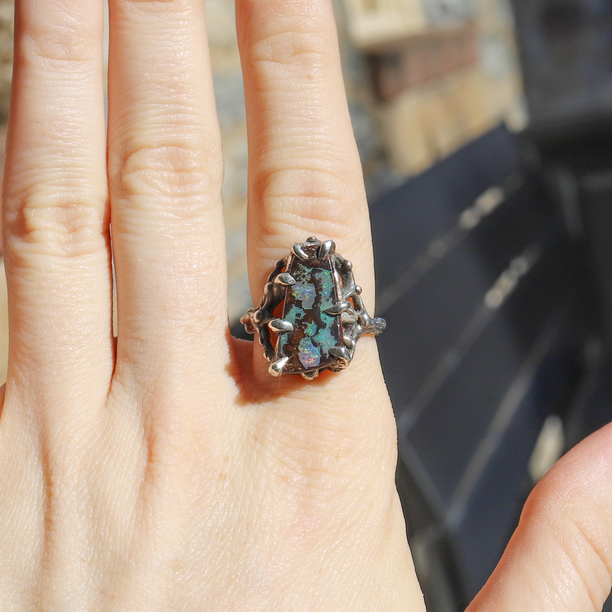 Australian Boulder Opal Ring size 8