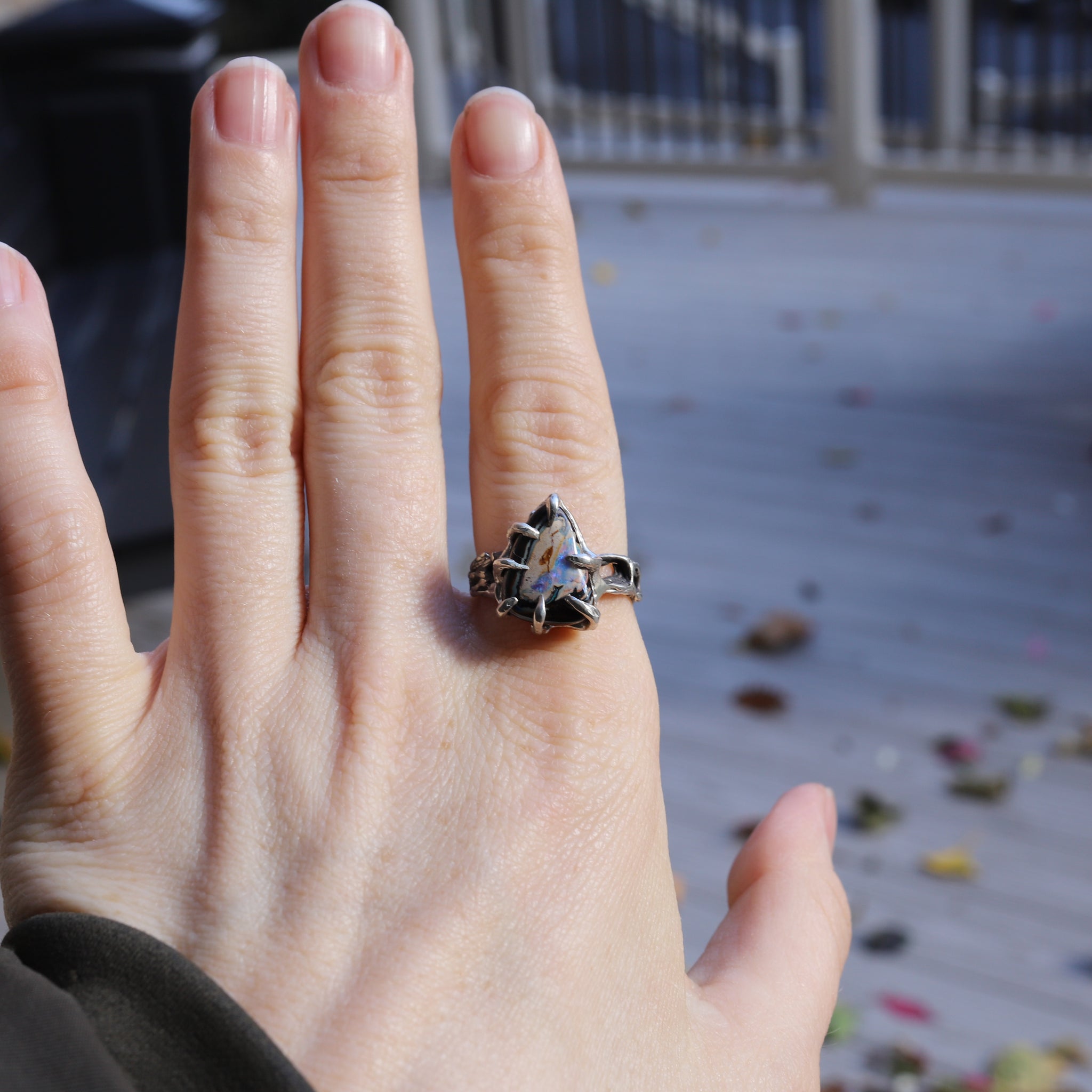 Australian Boulder Opal ring size 9.25