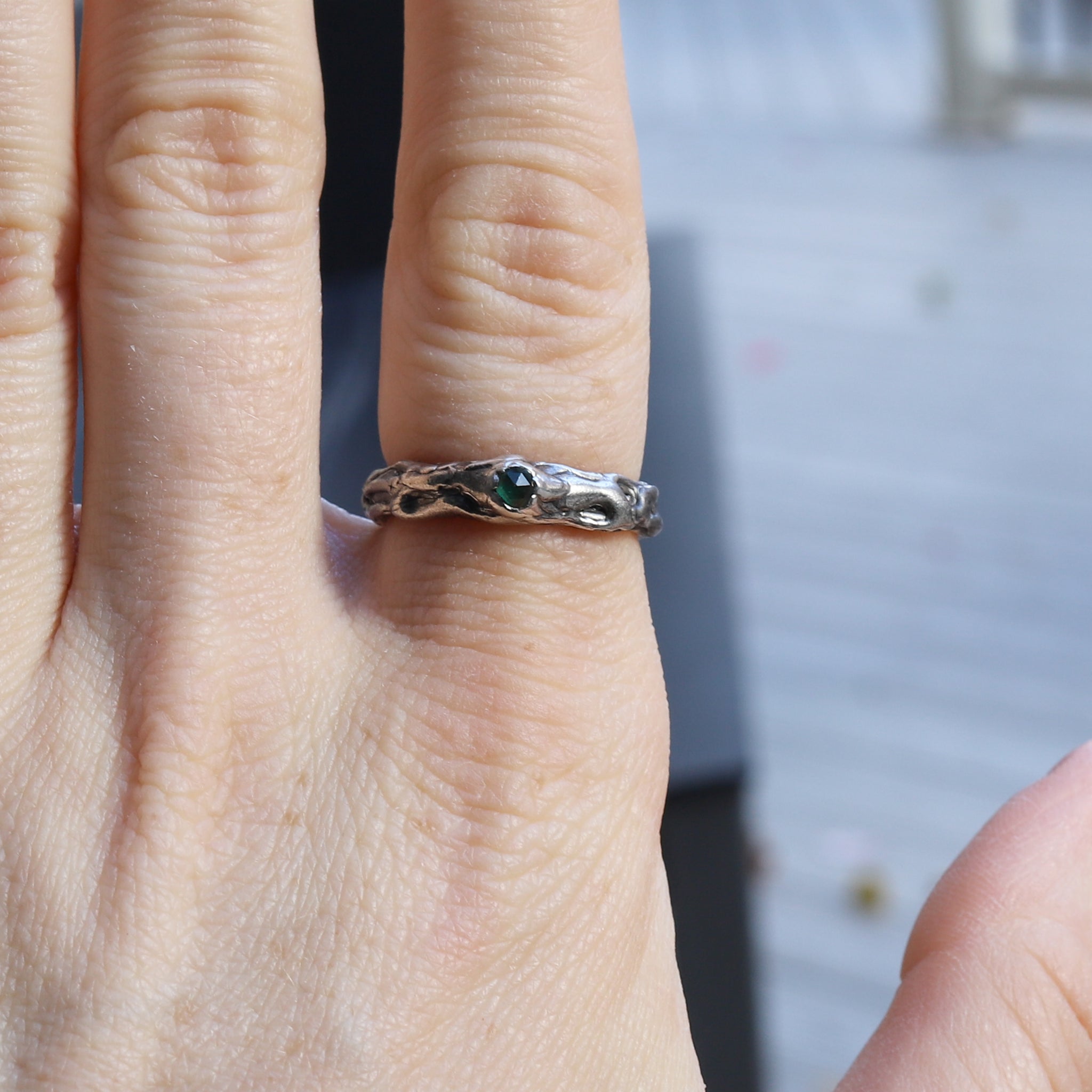 Molten Emerald Ring Size 7.5
