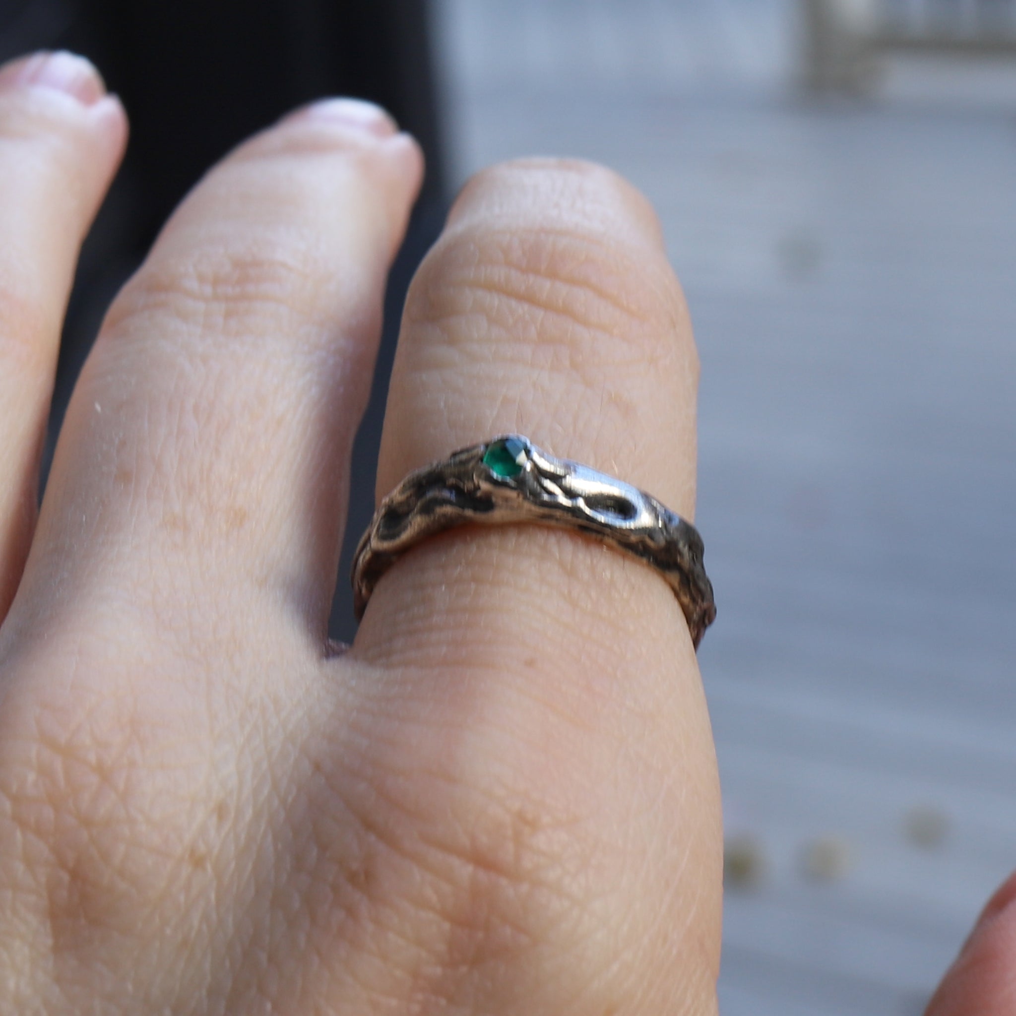 Molten Emerald Ring Size 7.5