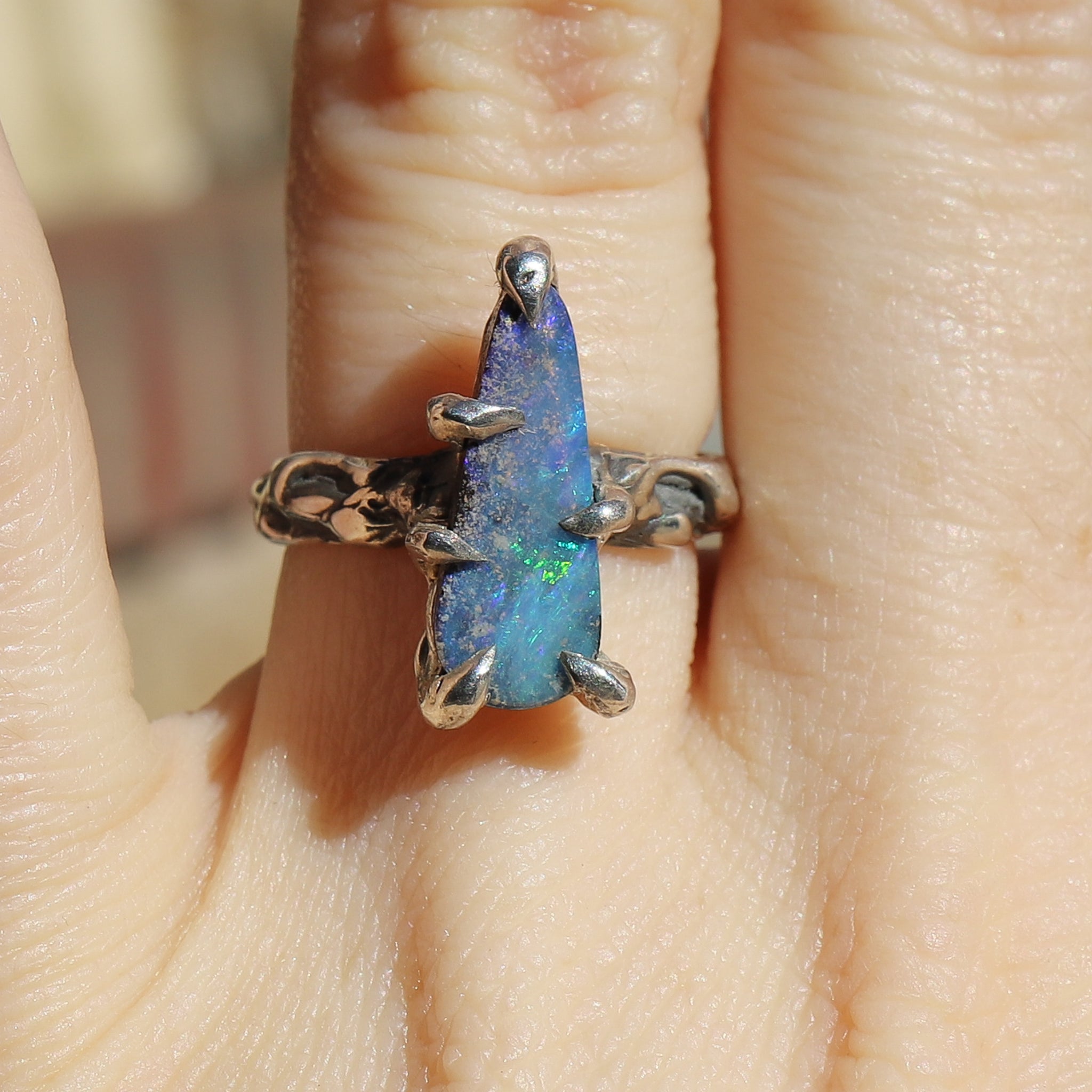 Australian Boulder Opal Ring size 5.5