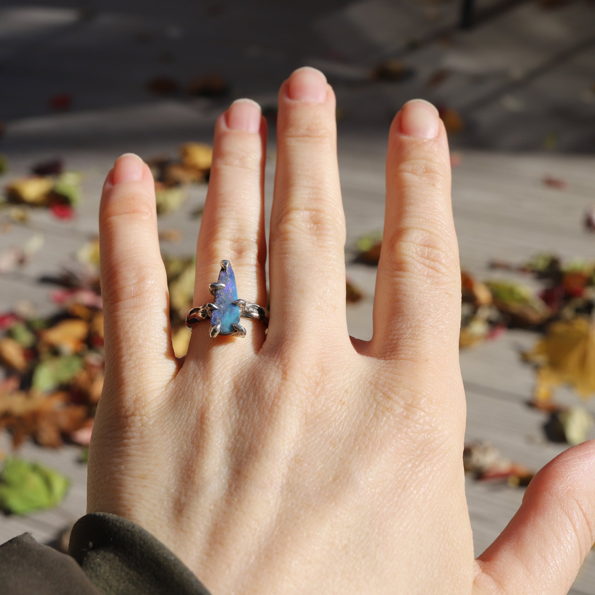 Australian Boulder Opal Ring size 5.5