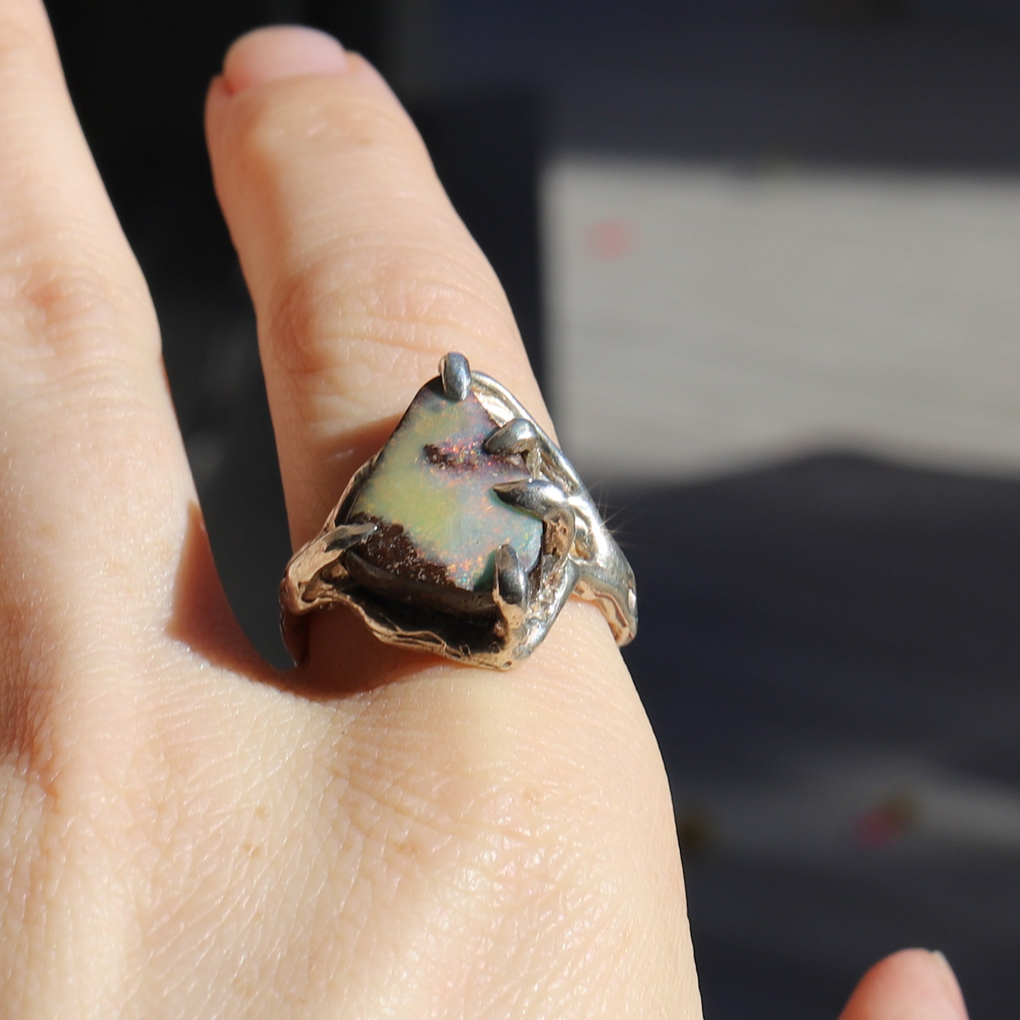 Australian Boulder Opal Ring size 10