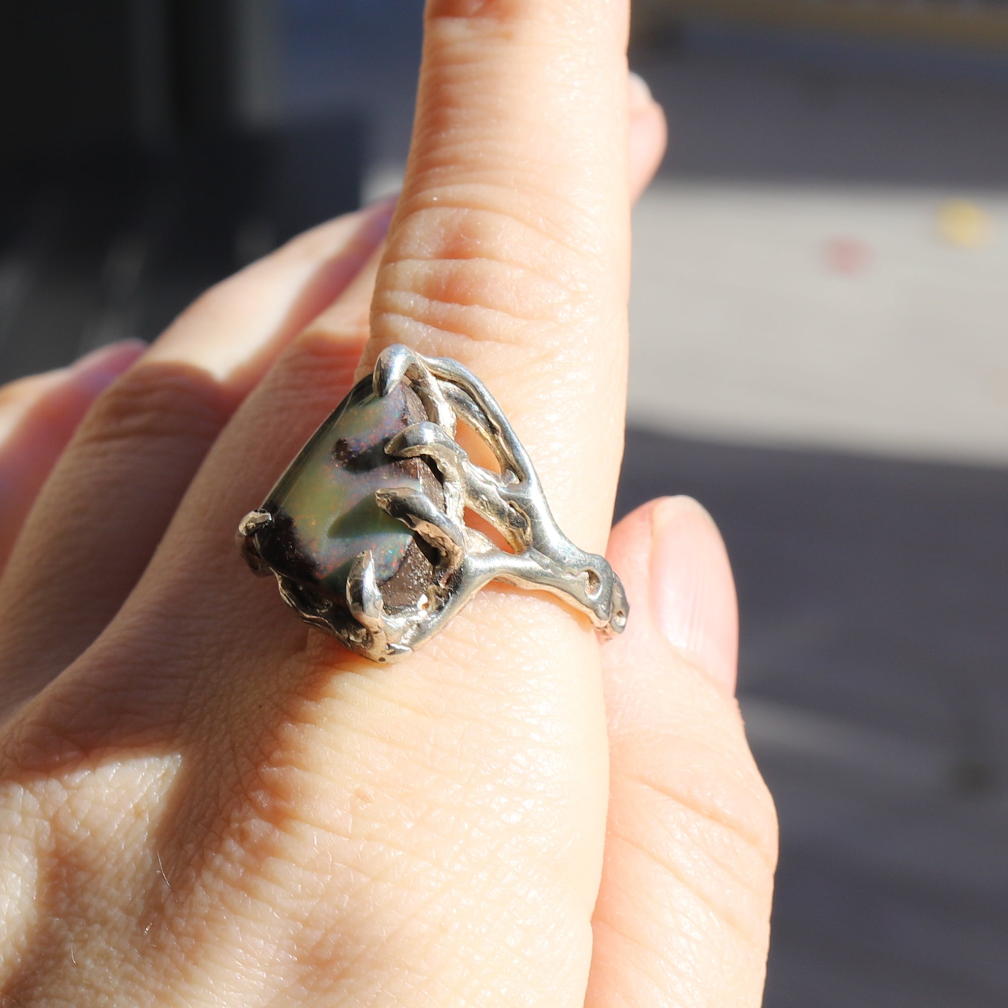Australian Boulder Opal Ring size 10