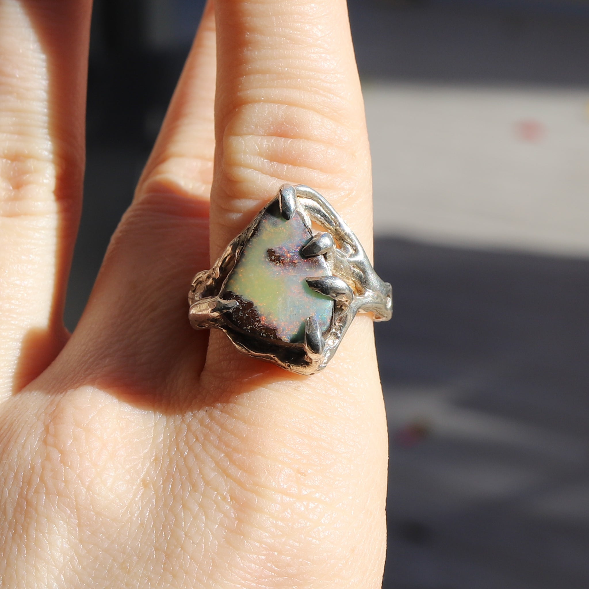 Australian Boulder Opal Ring size 10