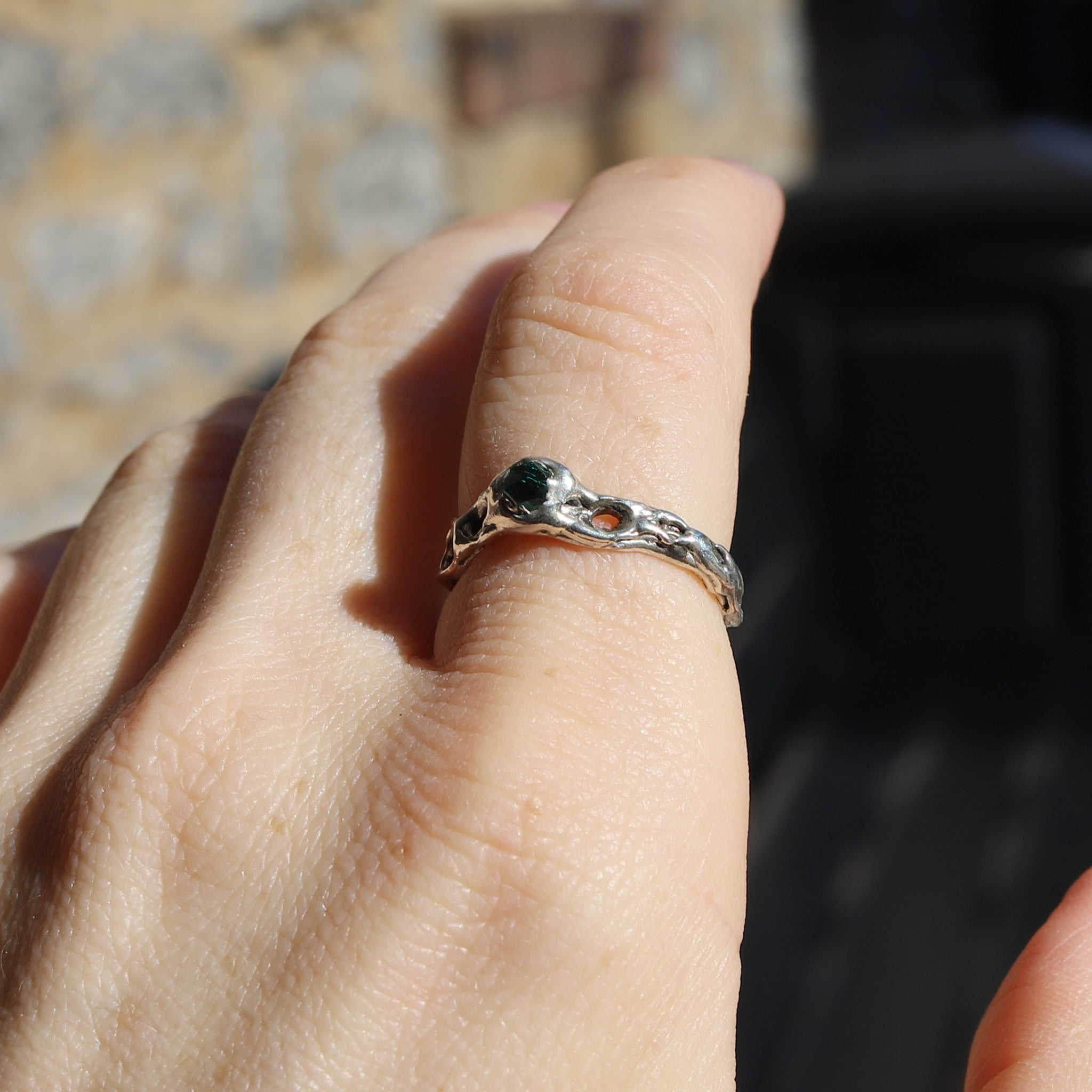 Molten Emerald Ring size 7.75