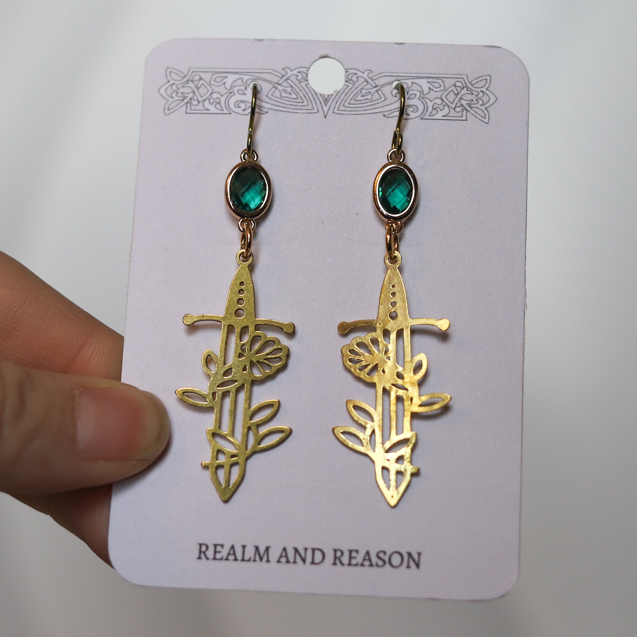 Floral Sword Earrings