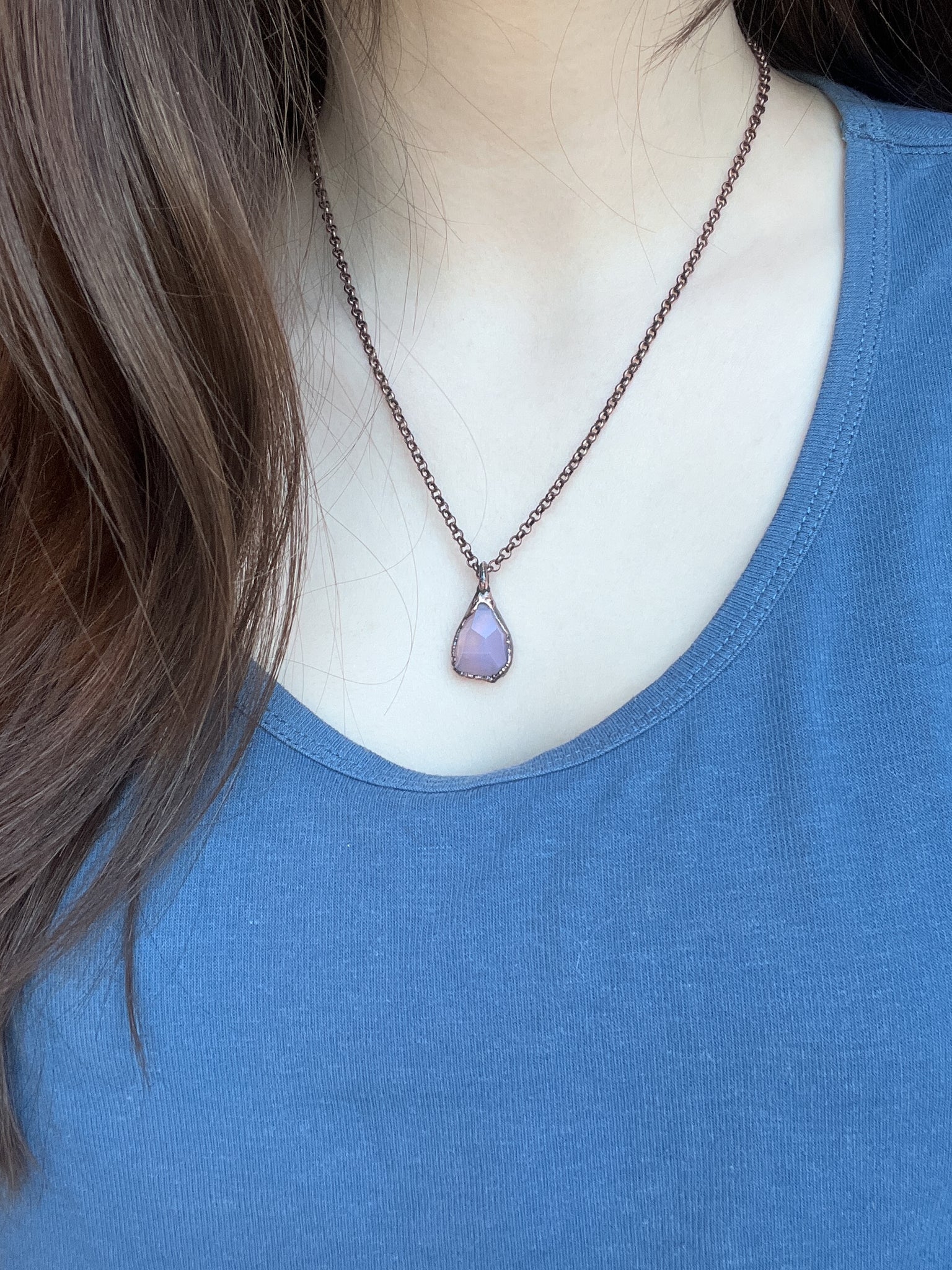 Lavender Quartz Gem Necklace - C