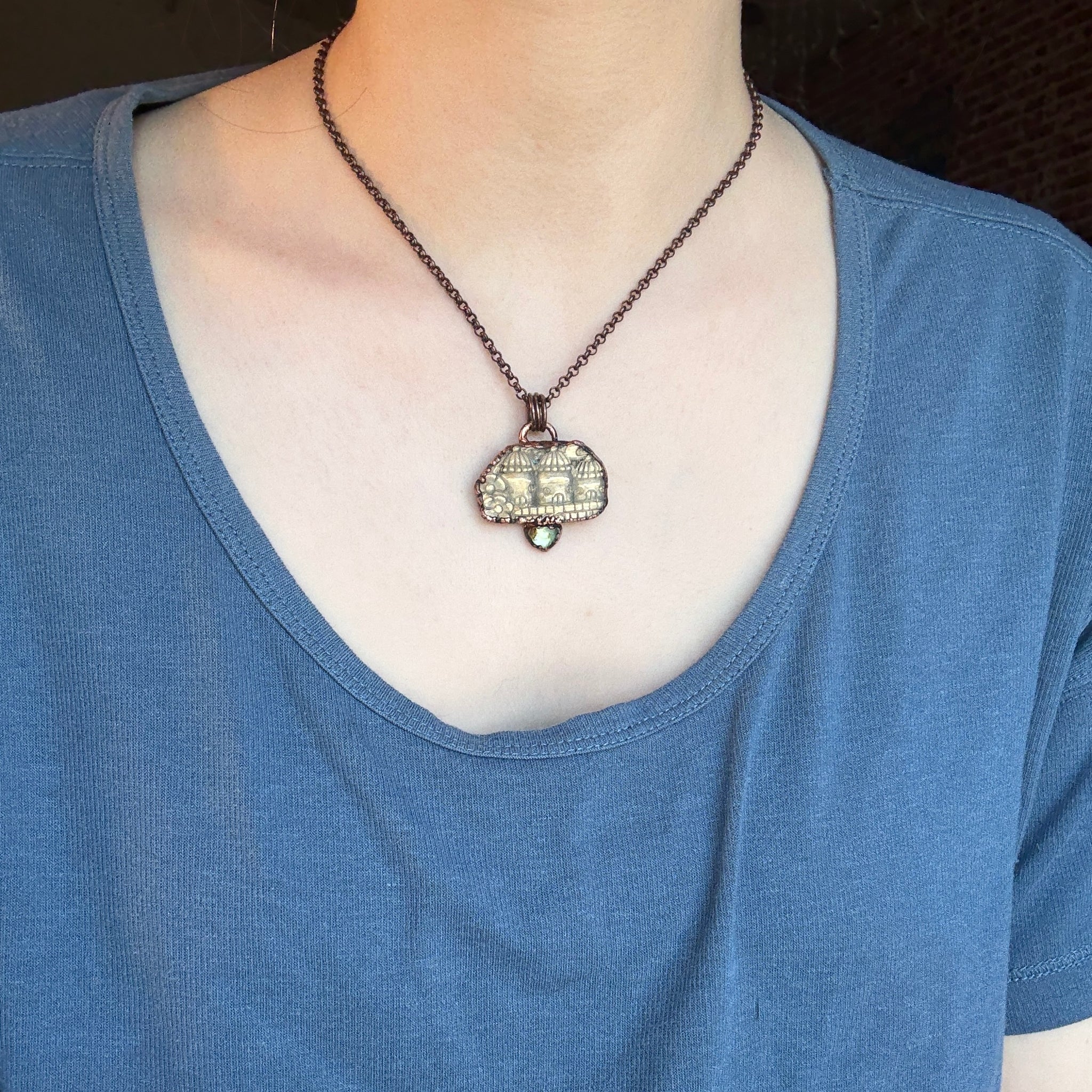 Fairy Castle & Tourmaline Necklace - a