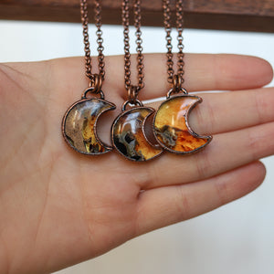 Small Amber Moon Necklace (you choose)