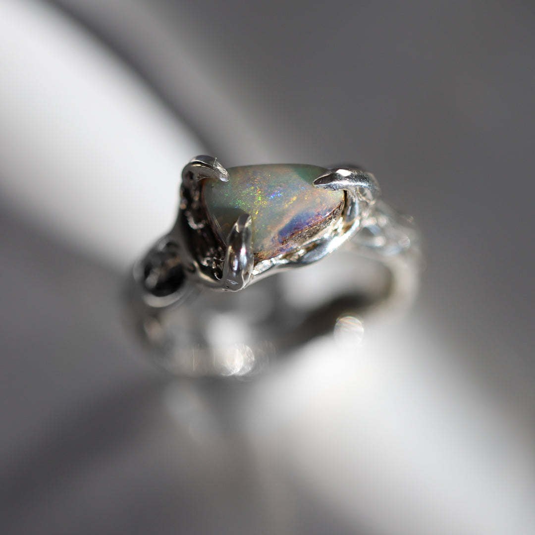 Sterling Silver Boulder Opal Ring (size 6.75)