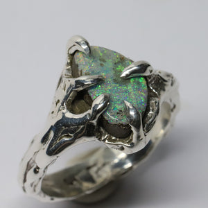 Sterling Silver Boulder Opal Ring size 9.25