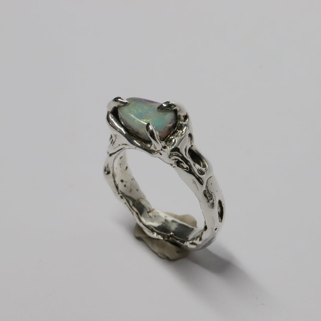 Sterling Silver Boulder Opal Ring (size 6.75)