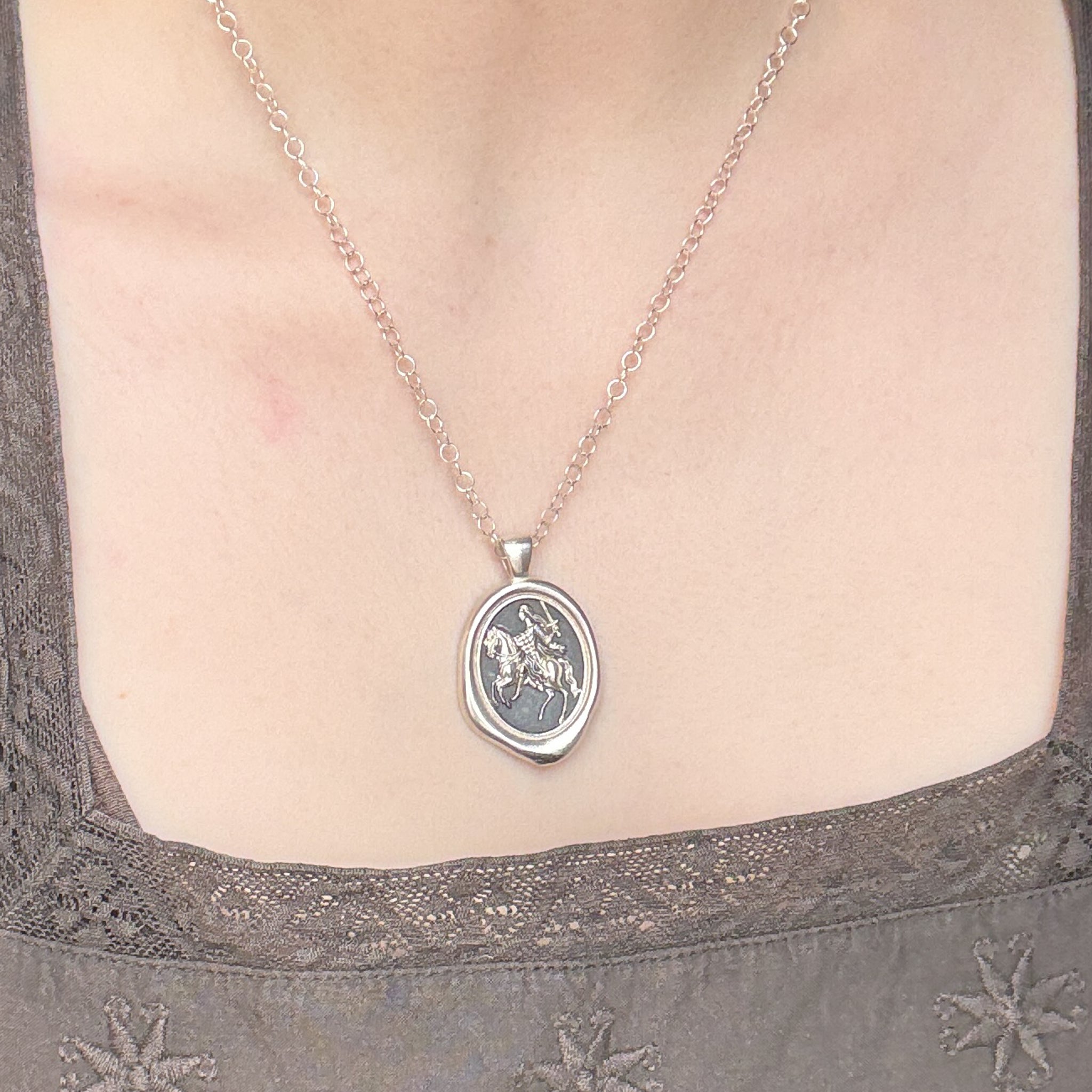Lady Knight Wax Seal Necklace