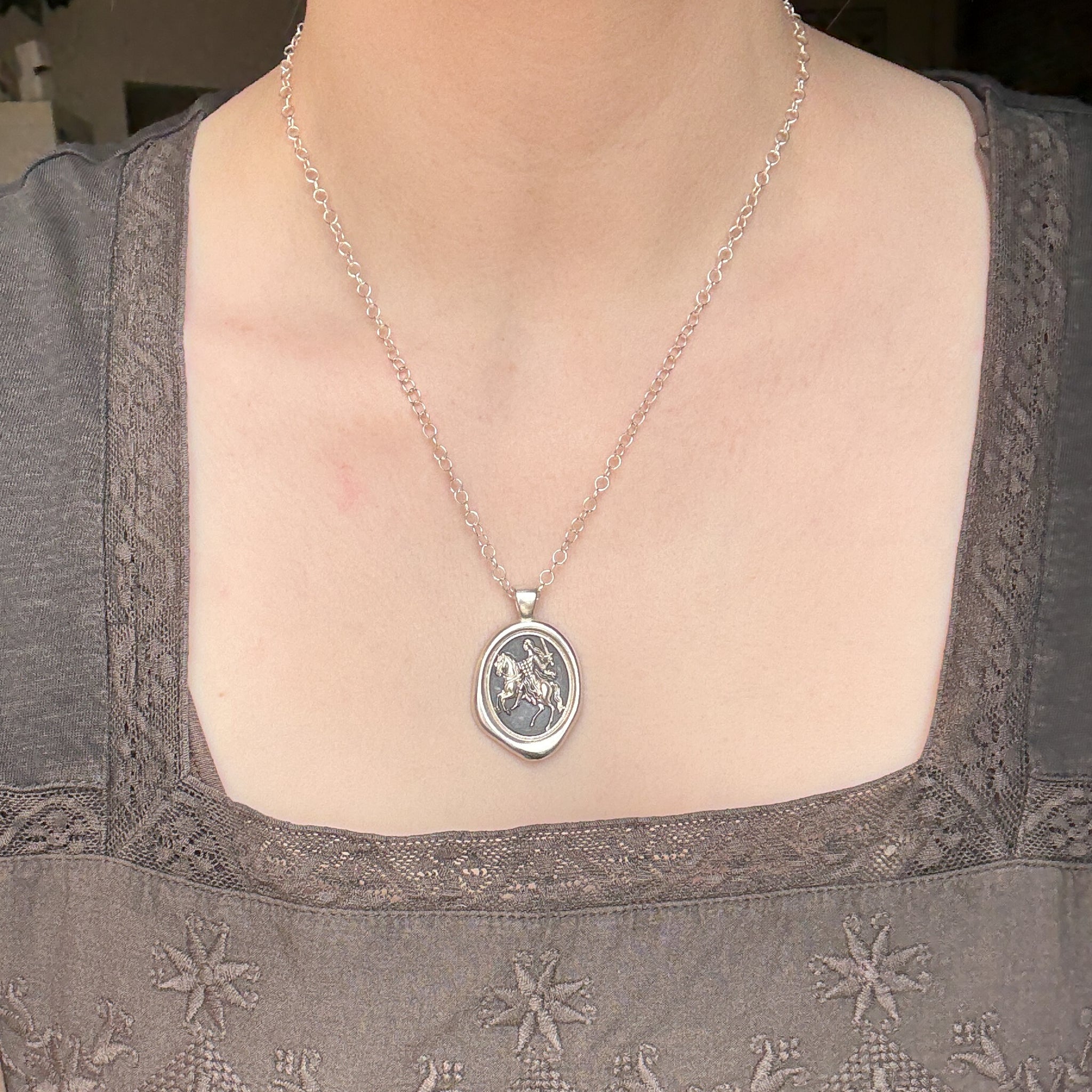 Lady Knight Wax Seal Necklace