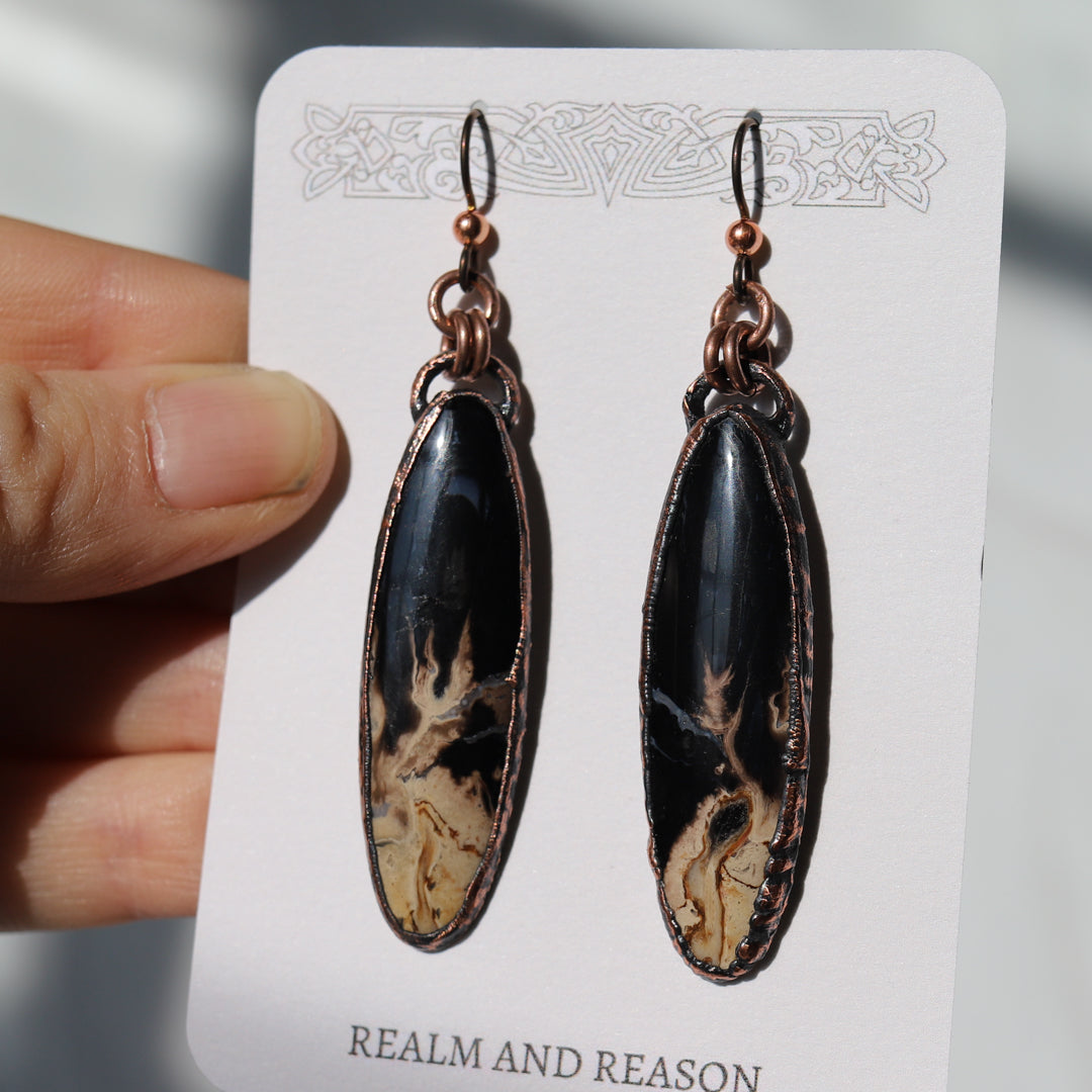 Fossil Palm Root Earrings (a)