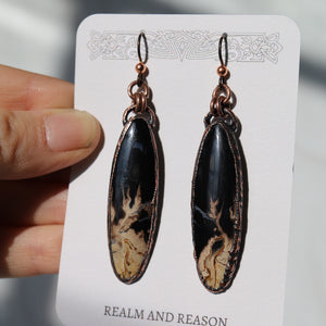 Fossil Palm Root Earrings (a)